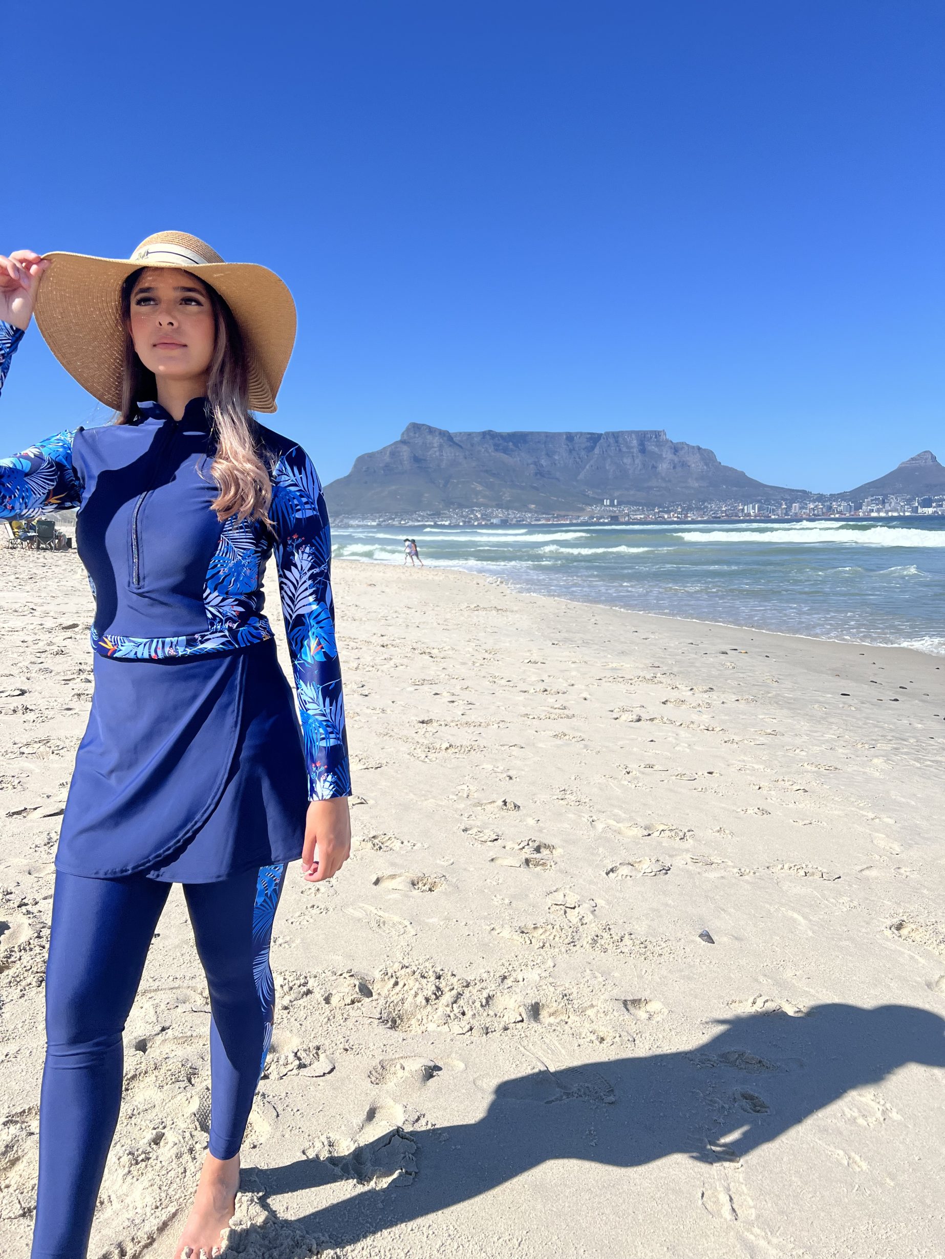 Covered Cute 2 Piece Swimset (Navy & Floral Print)