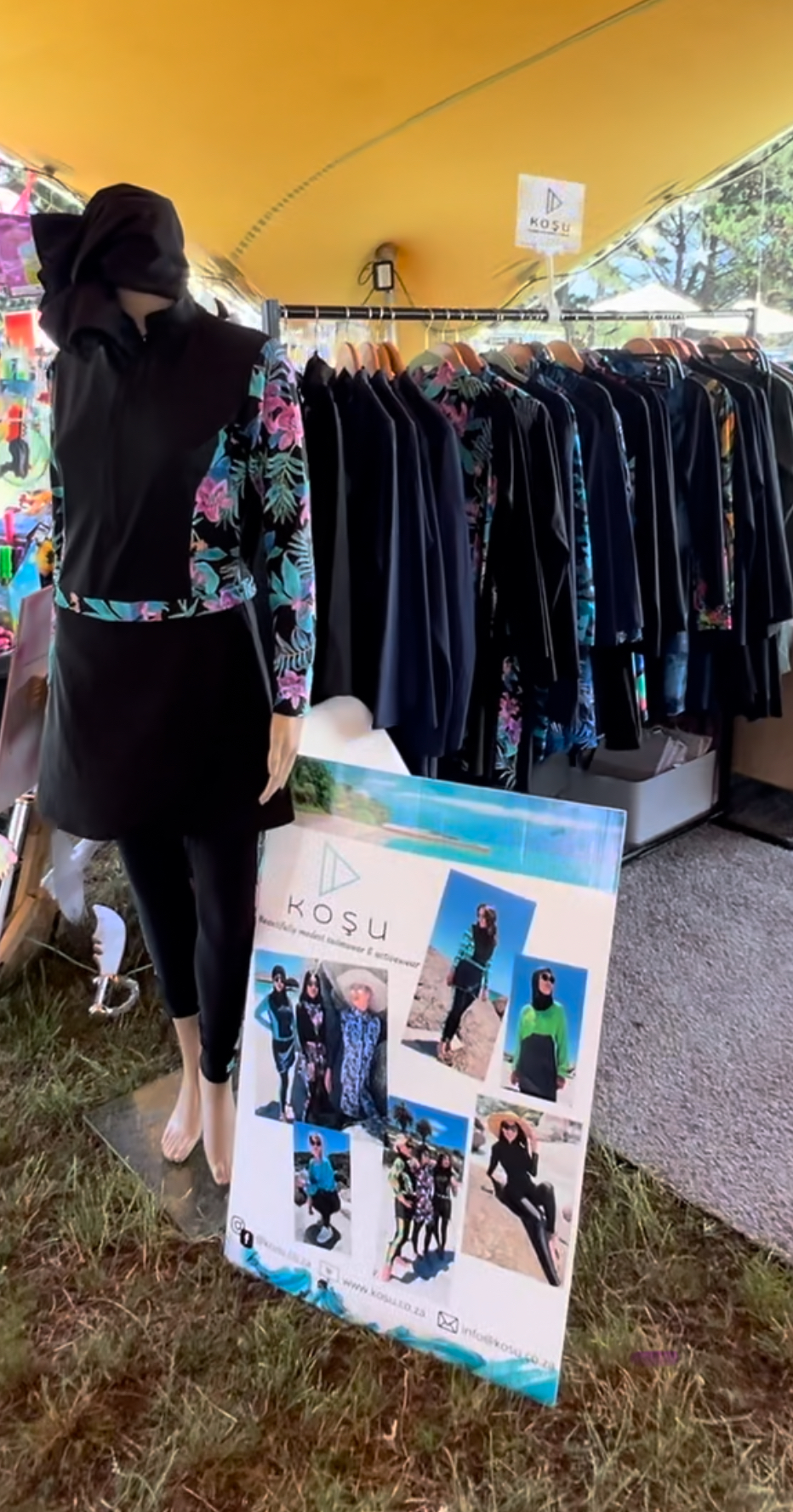 Covered Cute 2 Piece Swimset (Black & Pink Floral)